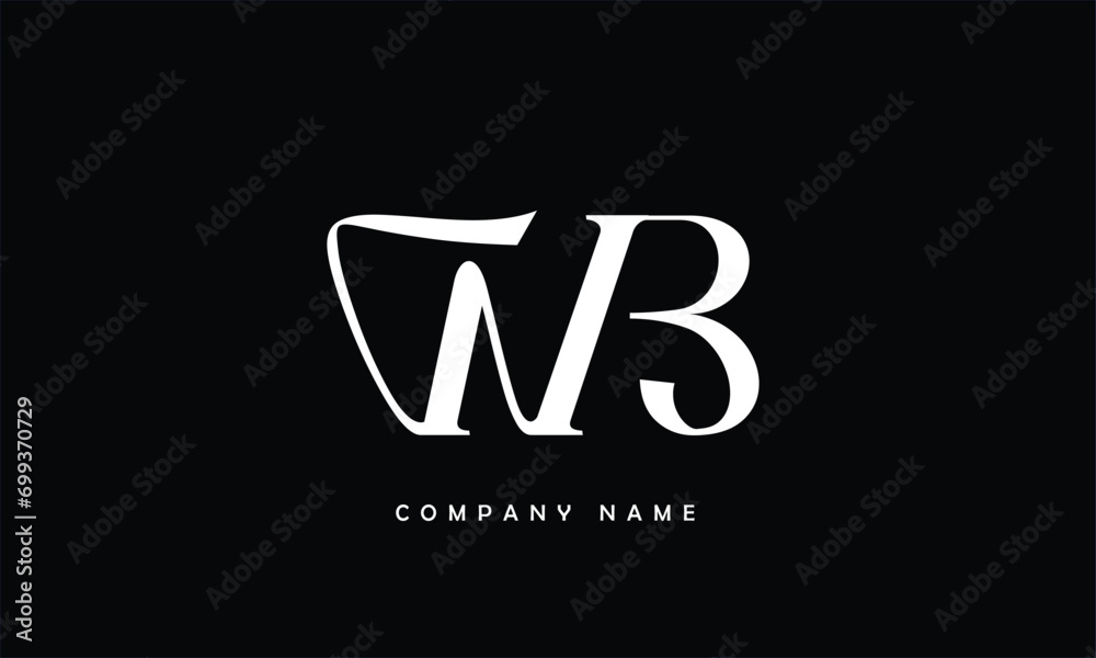 WB, BW, W, B Abstract Letters Logo Monogram WB, BW, W, B Abstract Letters Logo Monogram