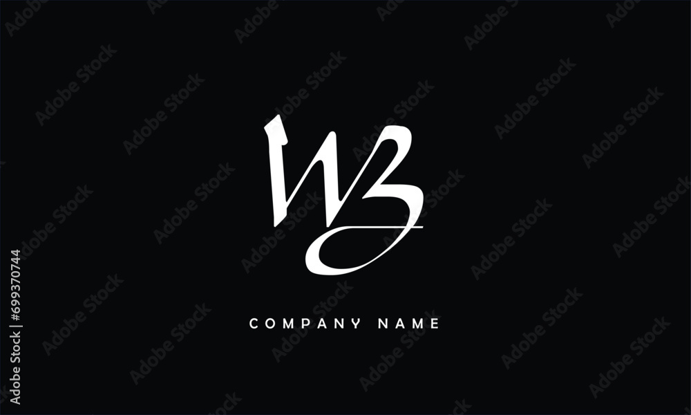 WB, BW, W, B Abstract Letters Logo Monogram WB, BW, W, B Abstract Letters Logo Monogram