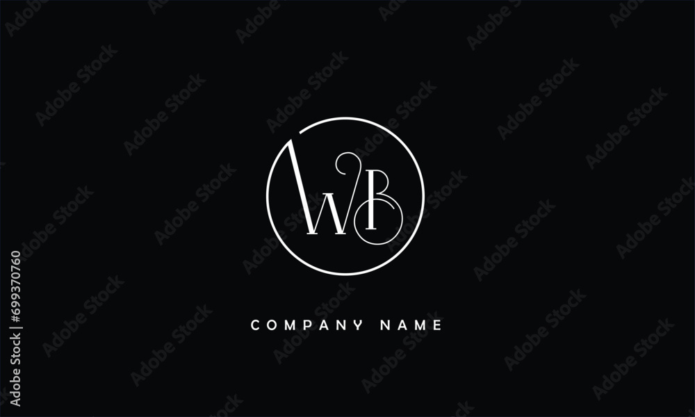 WB, BW, W, B Abstract Letters Logo Monogram