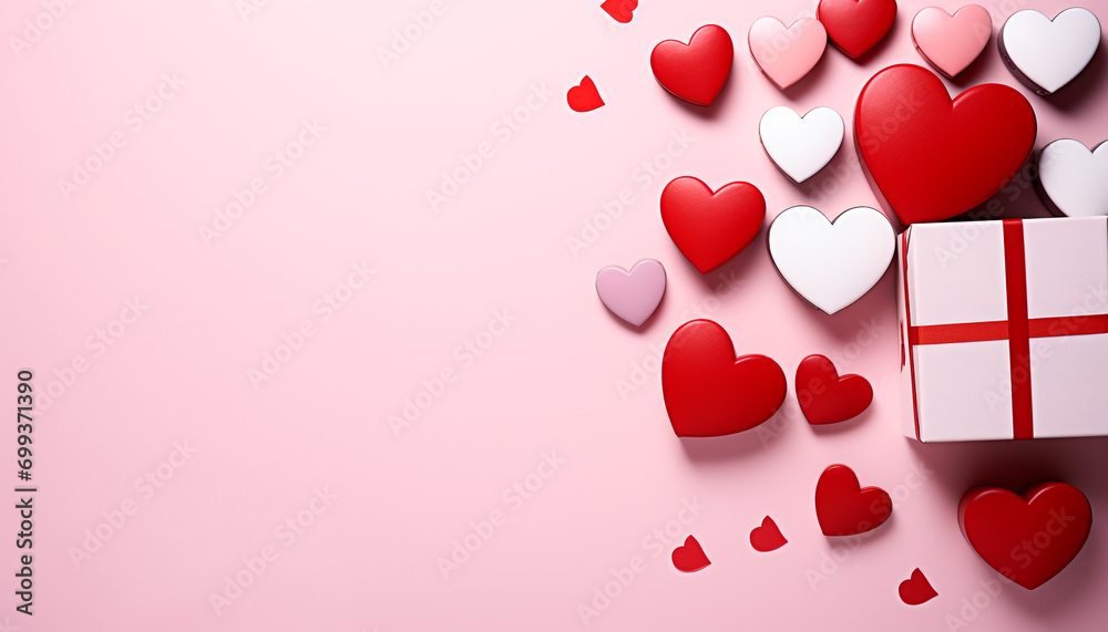 Love and romance in heart shaped gift generated by AI Love and romance in heart shaped gift generated by AI