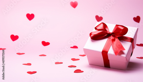 Romantic gift wrapped in pink, symbolizing love generated by AI © Gstudio