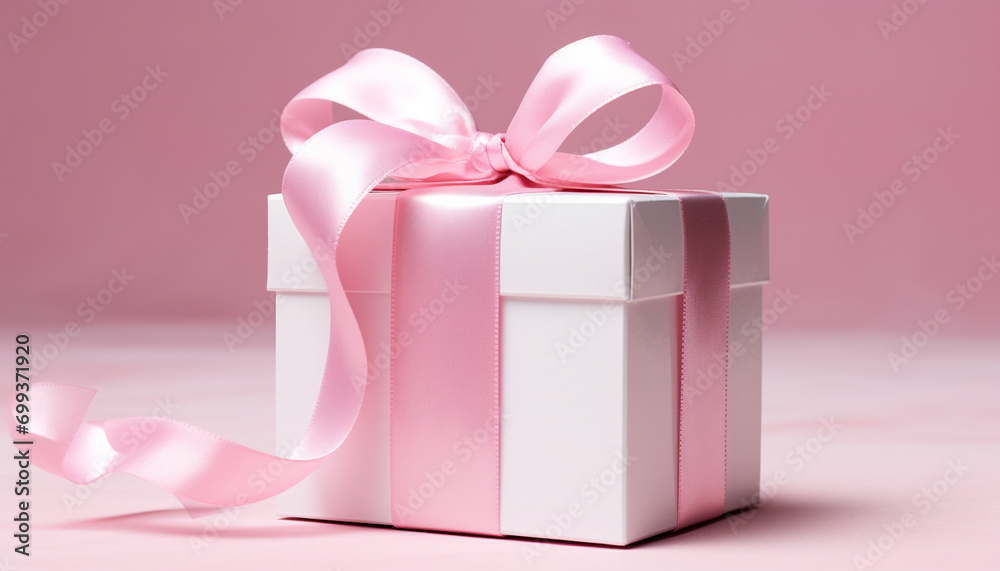 Wrapped gift box, shiny decoration, celebration event generated by AI