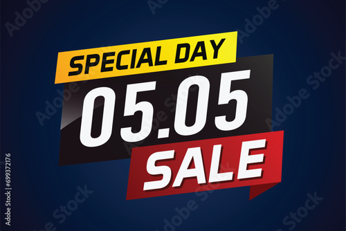 5.5 Special day sale word concept vector illustration with ribbon and 3d style for use landing page, template, ui, web, mobile app, poster, banner, flyer, background, gift card, coupon	

