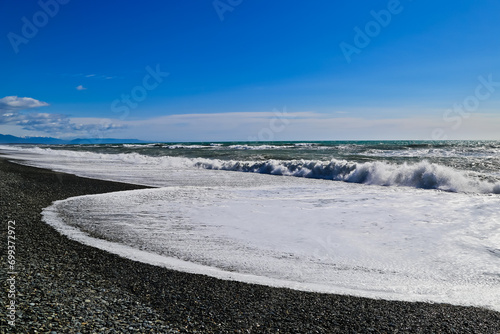 Wild beach at Ship Creek Walks West Coast New Zealand  photo