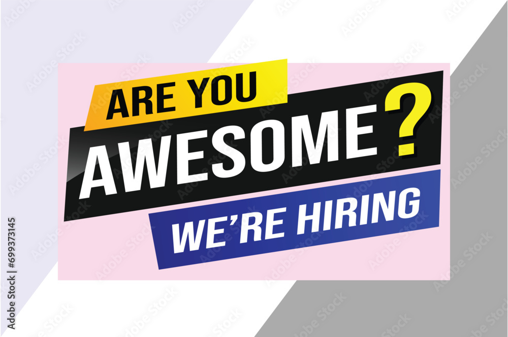 Fototapeta premium Are you awesome word concept vector illustration and 3d style, landing page, template, ui, web, mobile app, poster, banner, flyer, background, gift card, coupon, label, wallpaper 