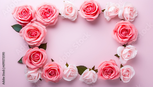 Romance blossoms in nature pink floral decoration generated by AI