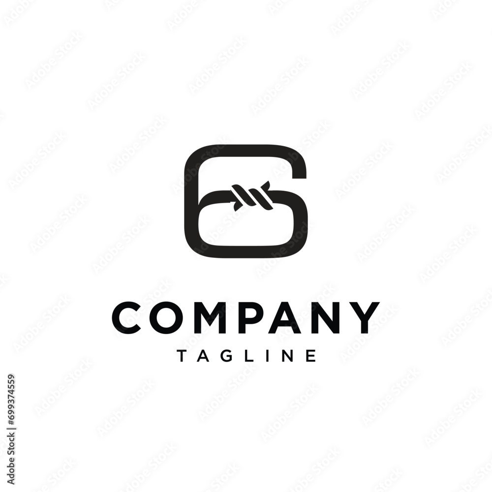 Number 6 Fence Thorns Logo icon vector template.eps Number 6 Fence Thorns Logo icon vector template.eps