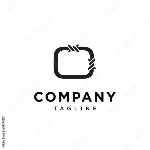 Letter O Fence Thorns Logo icon vector template.eps