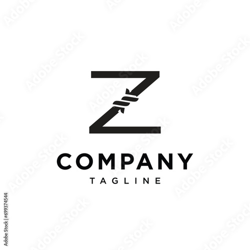 Letter Z Fence Thorns Logo icon vector template.eps