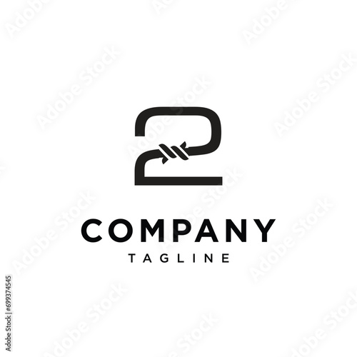 Number 2 Fence Thorns Logo icon vector template.eps