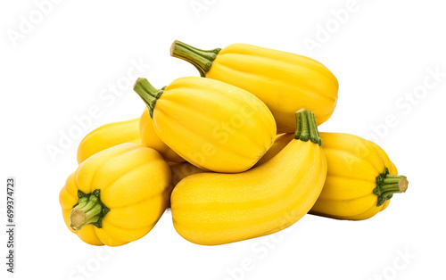 Symphony of Color Yellow Squash in Harmony Isolated on Transparent Background PNG.