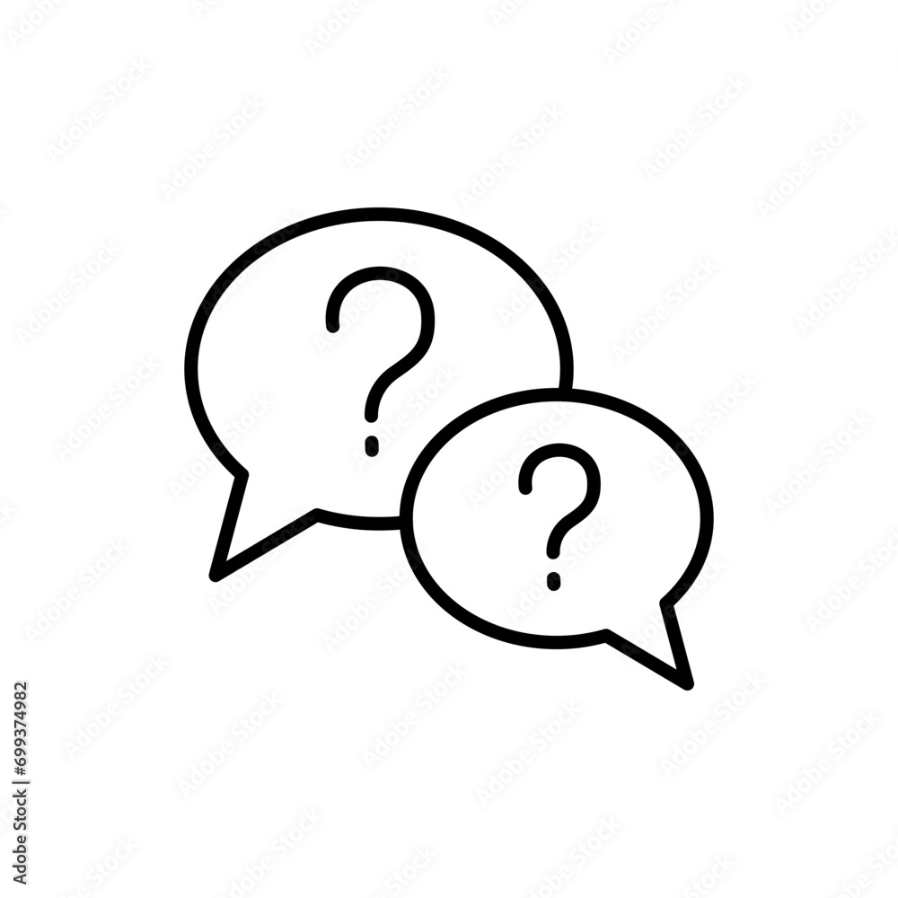 Question chat outline icons, minimalist vector illustration ,simple transparent graphic element .Isolated on white background Question chat outline icons, minimalist vector illustration ,simple transparent graphic element .Isolated on white background