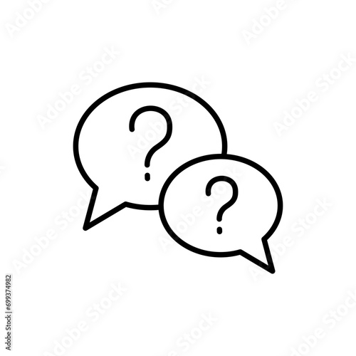 Question chat outline icons, minimalist vector illustration ,simple transparent graphic element .Isolated on white background