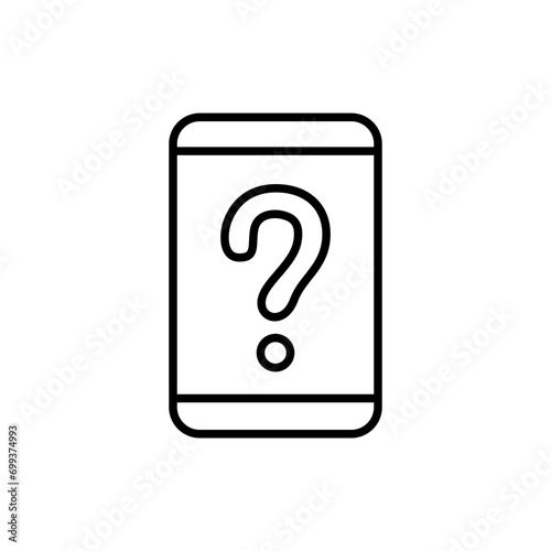 Mobile faq outline icons, minimalist vector illustration ,simple transparent graphic element .Isolated on white background