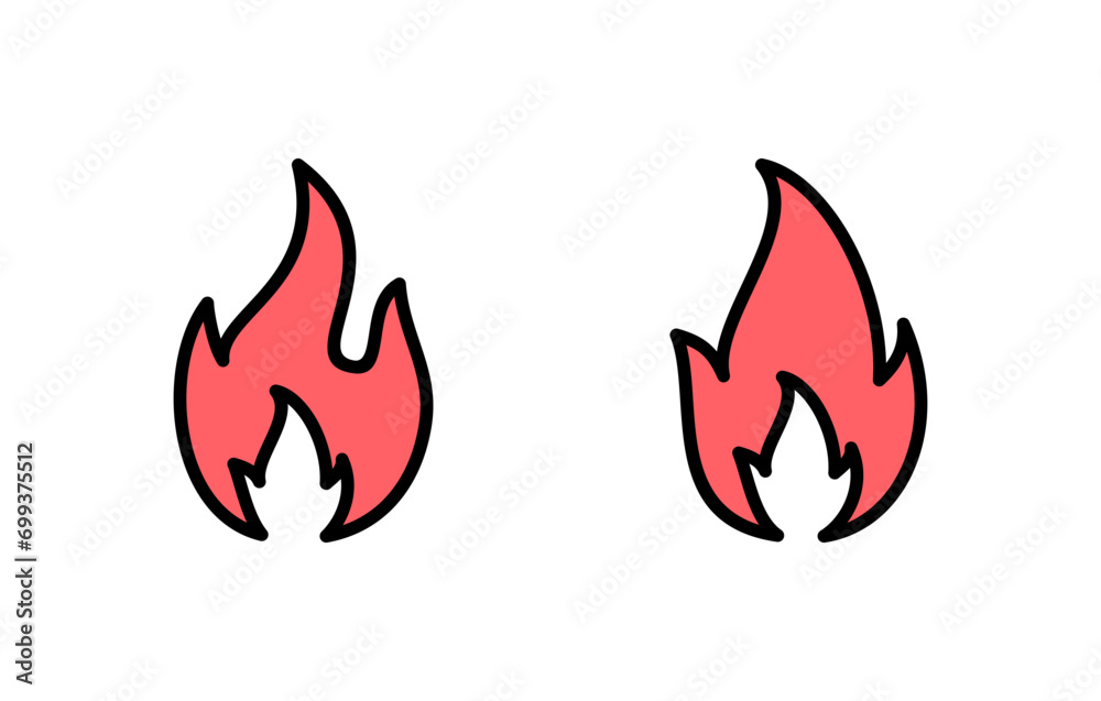 Fire icon set illustration. fire sign and symbol Fire icon set illustration. fire sign and symbol