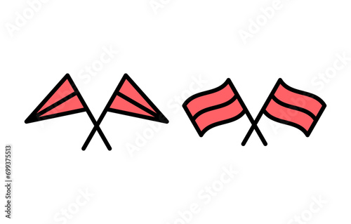 Flag icon set illustration. Gps location pin map. Location marker symbol.