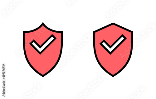 Free Download Shield check mark icon set illustration. Protection approve sign. Insurance icon - GFXLoad