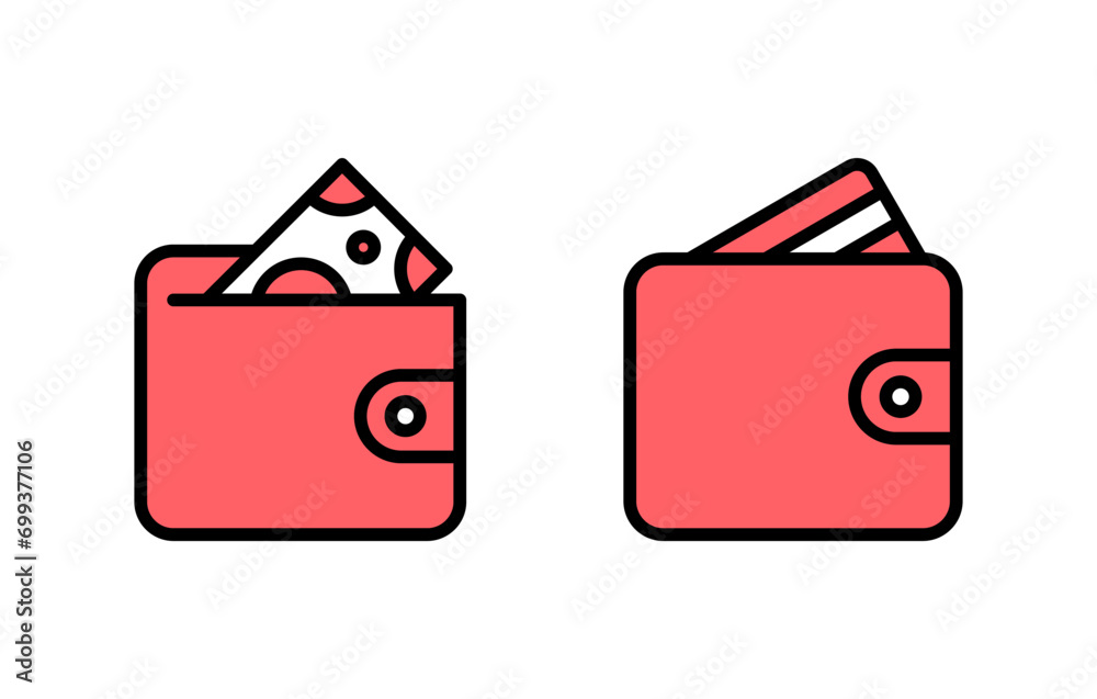 Wallet icon set illustration. wallet sign and symbol Wallet icon set illustration. wallet sign and symbol