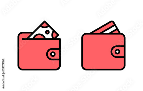 Wallet icon set illustration. wallet sign and symbol