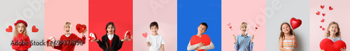 Set of little children with...