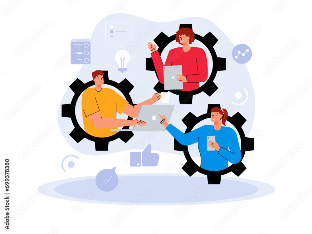 Teamwork illustrations. Teamwork illustrations.