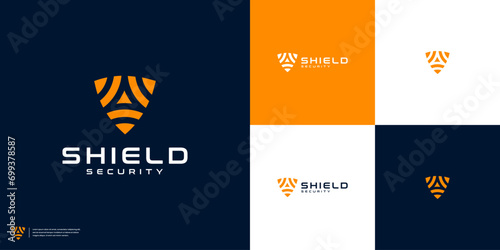Abstract shield logo design template