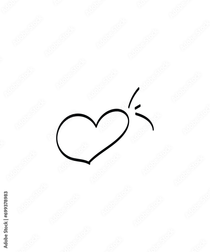 heart hand draw icon, vector best line icon. heart hand draw icon, vector best line icon.