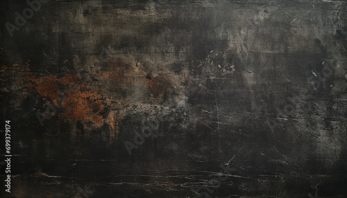 Abstract rusty metal wall with stained old fashioned design generated by AI