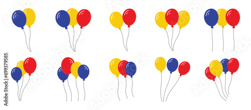 Set of isolated balloon decoration. Party, birthday, celebration decoration.