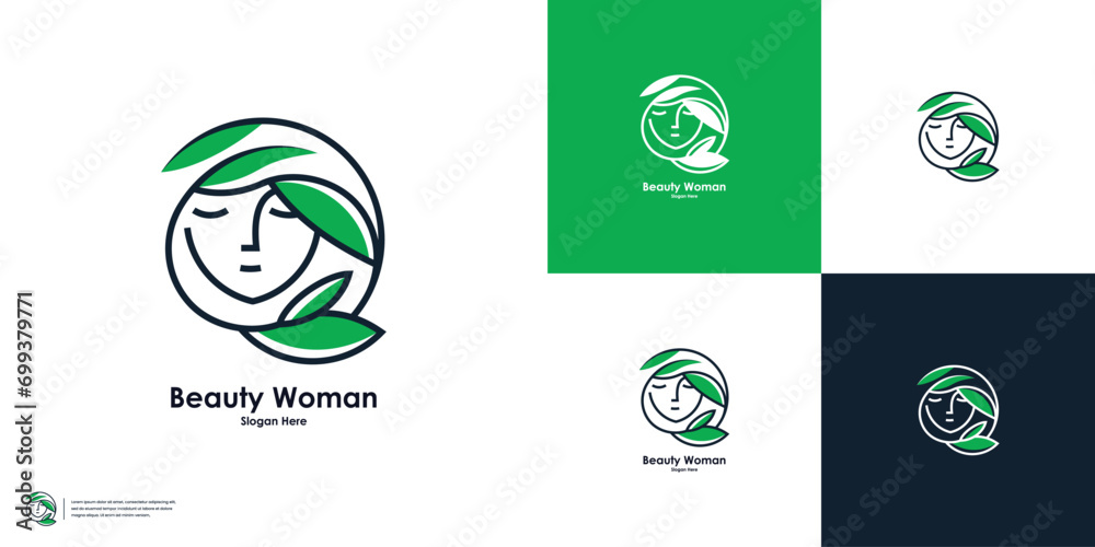 Elegant beauty woman face logo design inspiration Elegant beauty woman face logo design inspiration
