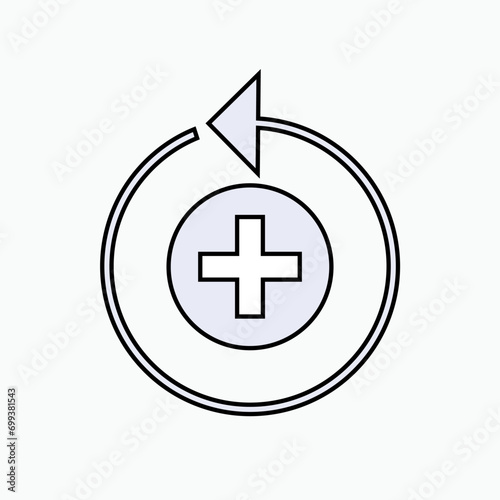 Medical Recovery Icon in Line Art Style. Treatment, Restoration Symbol - Vector.