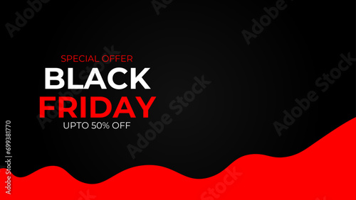Black Friday dark background. Dynamical shapes, forms, line composition. Abstract dark flat banner. Business creative fluid presentation party backdrop, banner, cover. Memphis Black Friday Sale BG