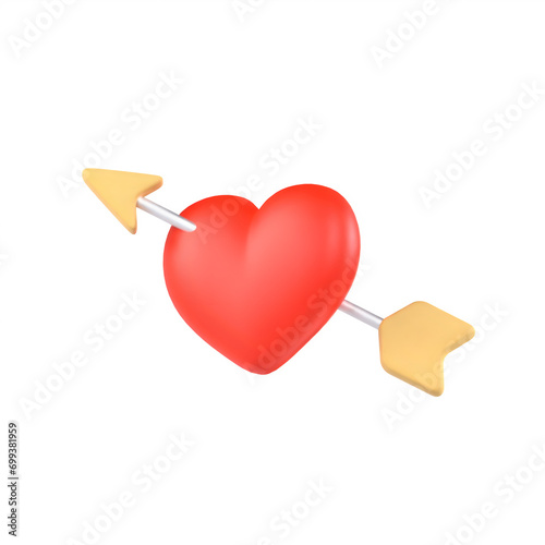 3D arrow heart