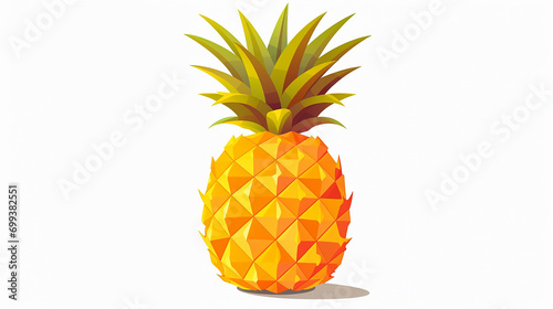 polygon pineapple fruit isolated on white background © Aura