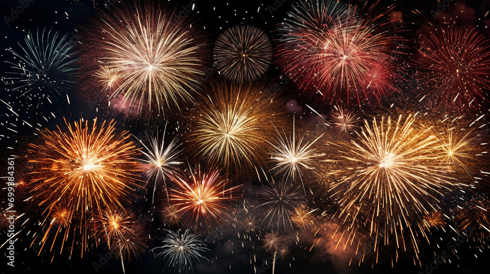 fireworks in the night sky HD 8K wallpaper Stock Photographic Image 