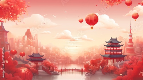 Chinese New Year 2024, New Year Background, Celebration, China, Generative Ai