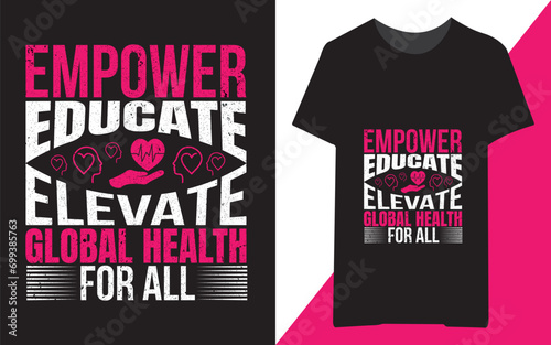 Free vector world health day celebration T-shirt design