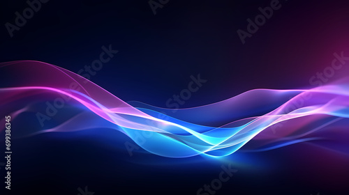 Digital technology blue rhythm wavy line abstract graphic poster web page PPT background with generative
