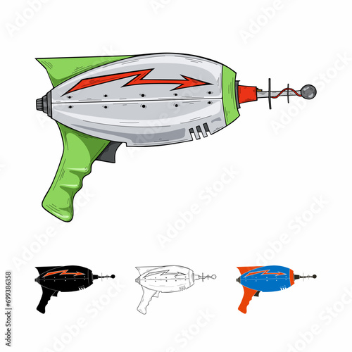 Futuristic Cartoon blaster pistol vector illustration
