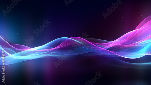 Digital technology blue rhythm wavy line abstract graphic poster web page PPT background with generative