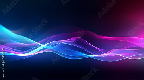 Digital technology blue rhythm wavy line abstract graphic poster web page PPT background with generative