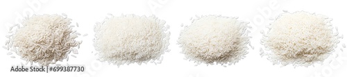 Collection of PNG. Pile of white rice isolated on a transparent background. photo