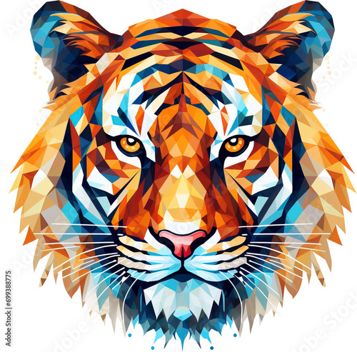Tiger portrait isolated on transparent background