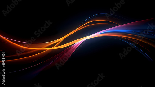 Digital technology blue rhythm wavy line abstract graphic poster web page PPT background with generative