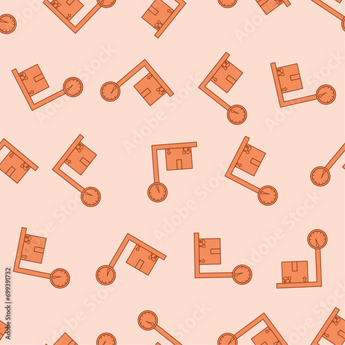 Flat line package scales seamless pattern. Suitable for backgrounds, wallpapers, fabrics, textiles, wrapping papers, printed materials, and many more. Editable vector.