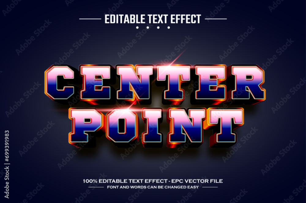Center point 3D editable text effect template Center point 3D editable text effect template