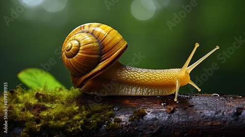 a snail showing the spiral of its