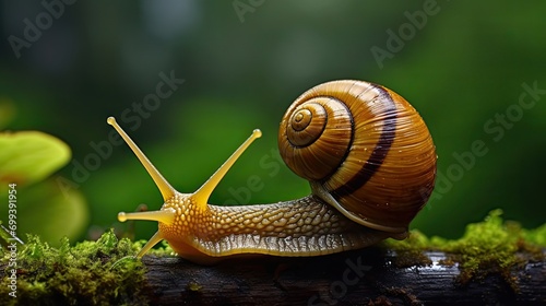 a snail showing the spiral of its