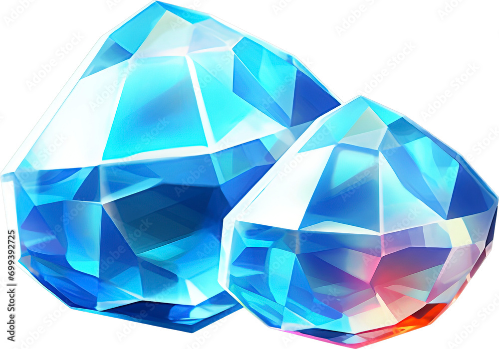 Blue diamonds isolated on transparent background. PNG Blue diamonds isolated on transparent background. PNG