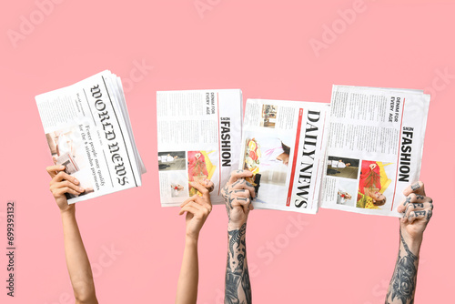 Female and male hands with ...